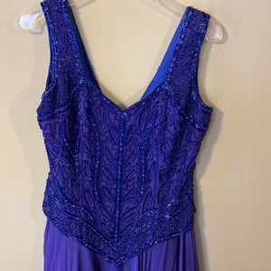 Silk beaded formal evening gown, maxi